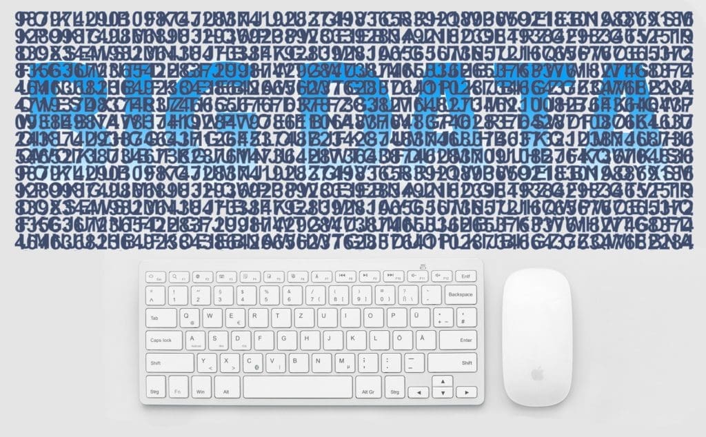 Big Data gerepresenteerd als een combinatie van veel getallen en letters